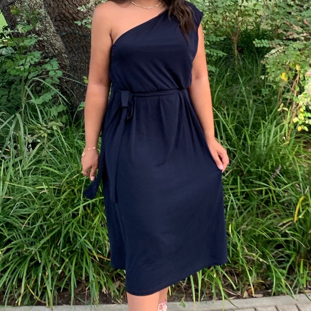 H&M social midi blue dress